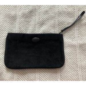 Black Suede Clutch Wristlet Shirl Miller Ltd Purse USA Excellent Vintage